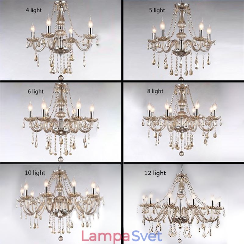 Krištáľový luster European Cognac Color Glass Pendant Light