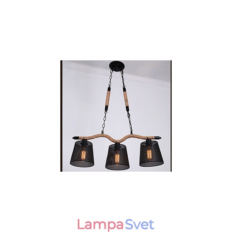 Retro Creative Three Pastoral head Lanový luster