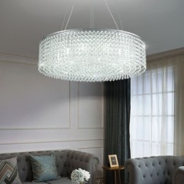 Moderný krištáľový luster Európska luxusná dekoratívna stropná lampa s 12 svetlami