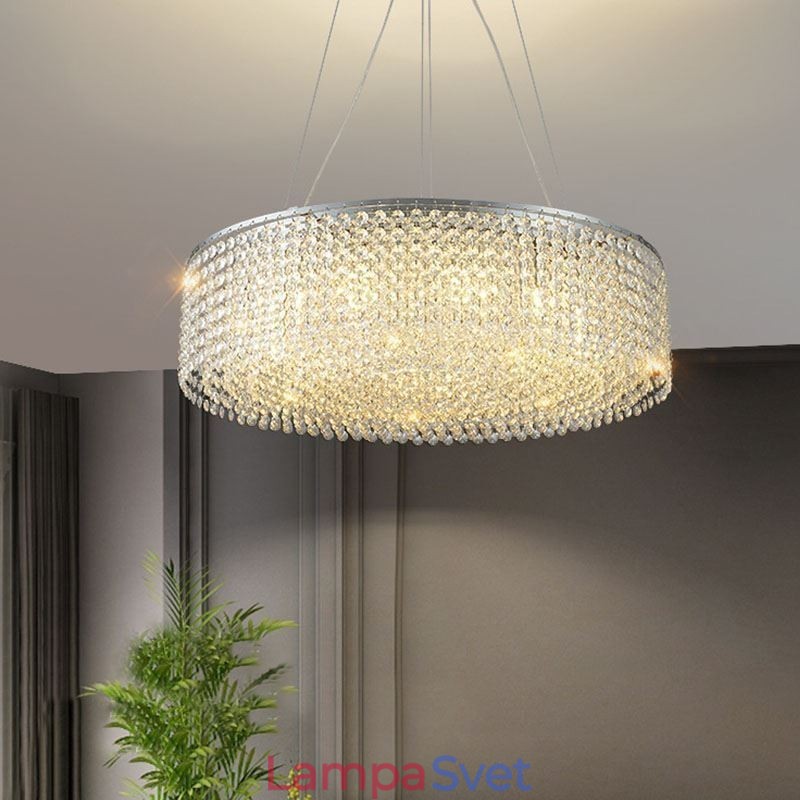 Moderný krištáľový luster Európska luxusná dekoratívna stropná lampa s 12 svetlami