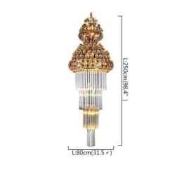 Luxusný dlhý prívesok Retro Crystal Empire Luster