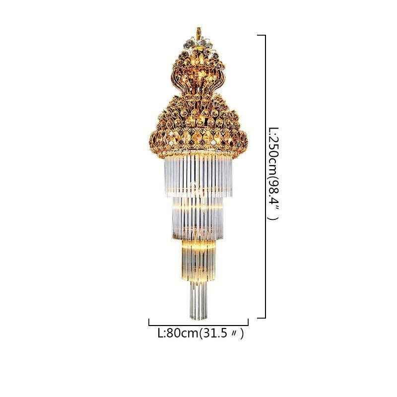 Luxusný dlhý prívesok Retro Crystal Empire Luster