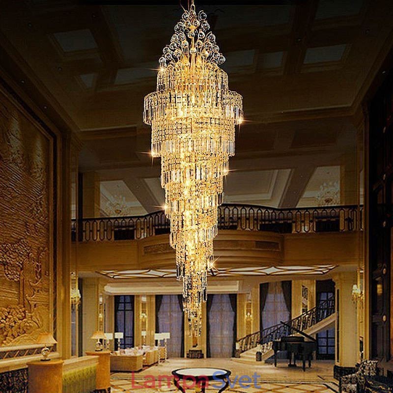 Elegantný krištáľový empírový luster Európsky luxusný dlhý prívesok