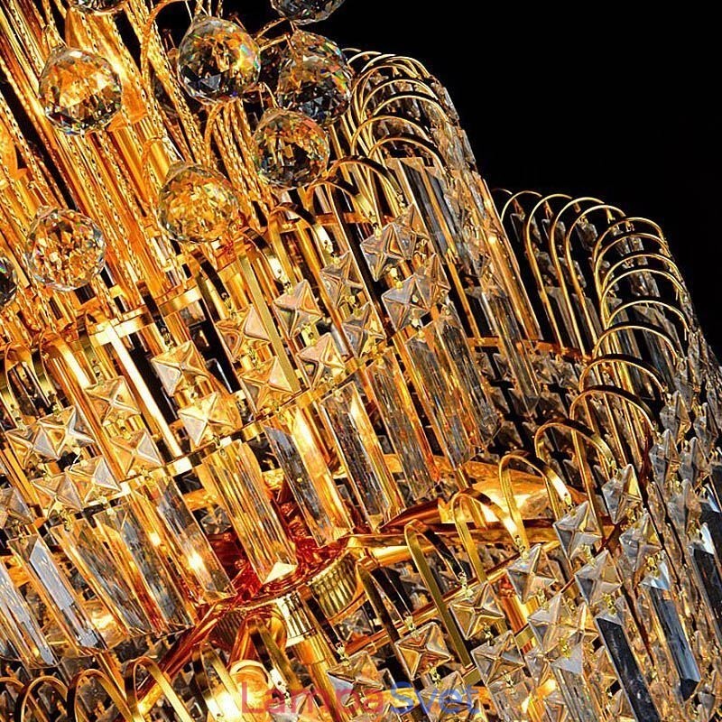 Elegantný krištáľový empírový luster Európsky luxusný dlhý prívesok