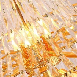 Luxusný krištáľový luster Moderné európske elegantné dlhé závesné dvojpodlažné schodisko