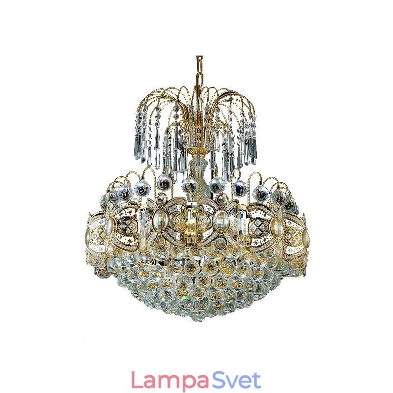 Elegantný krištáľový luster klasické zlaté závesné svetlo
