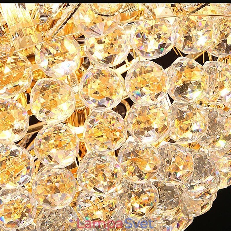 Elegantný krištáľový luster klasické zlaté závesné svetlo