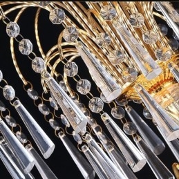 Elegantný krištáľový luster klasické zlaté závesné svetlo