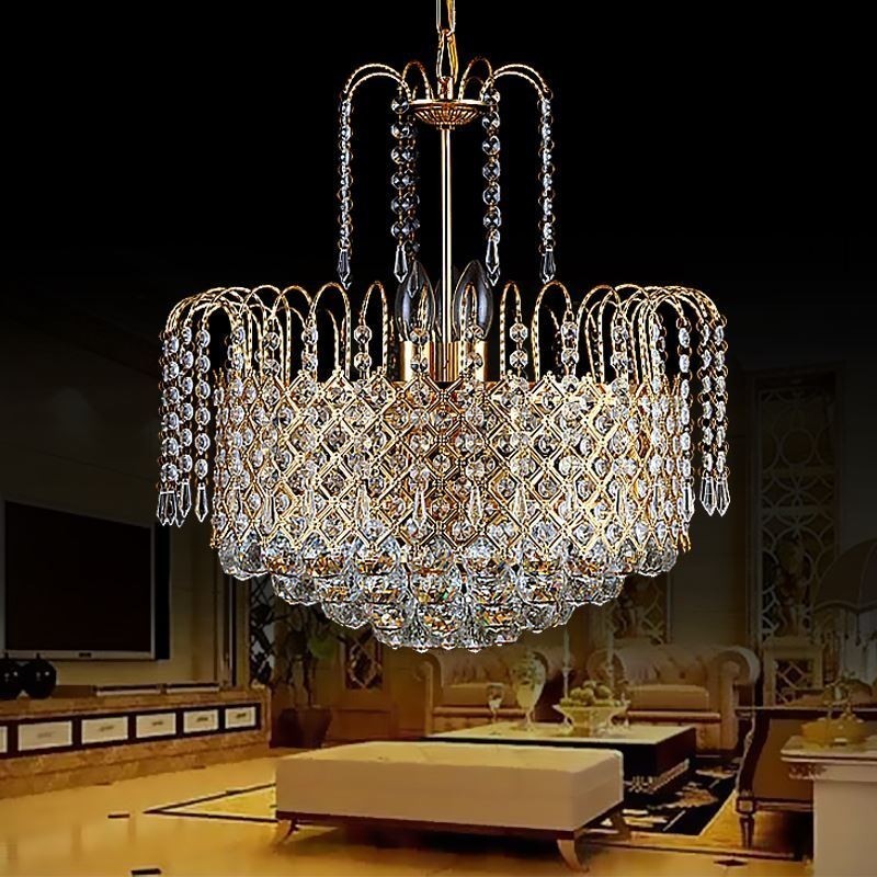 Luxusný krištáľový luster Moderné elegantné závesné svietidlo