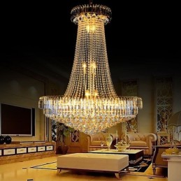 Elegantný krištáľový luster Európske závesné svetlo Dlhý závesný luster Duplex schodisko