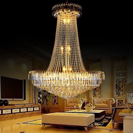 Elegantný krištáľový luster Európske závesné svetlo Dlhý závesný luster Duplex schodisko Elegantný krištáľový luster Európske závesné svetlo Dlhý závesný luster Duplex schodisko