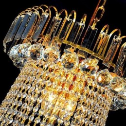 Elegantný krištáľový luster Európske závesné svetlo Dlhý závesný luster Duplex schodisko