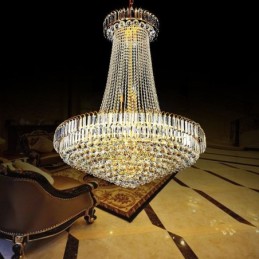 Elegantný krištáľový luster Európske závesné svetlo Dlhý závesný luster Duplex schodisko