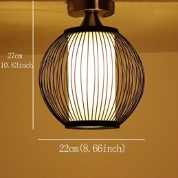 Jedinečné polozapustené kreatívne okrúhle bambusové stropné osvetlenie verandy