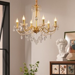 Americké krištáľové závesné svietidlo vo vidieckom štýle Creative Iron Art Stropné svietidlo