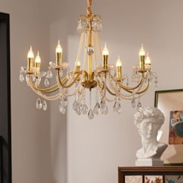 Americké krištáľové závesné svietidlo vo vidieckom štýle Creative Iron Art Stropné svietidlo