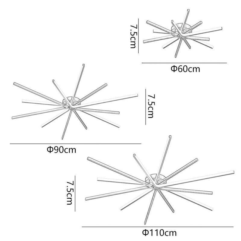 Zapustené moderné minimalistické stropné ohňostrojové svietidlo
