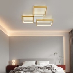 Zapustené stropné svietidlo Minimalist 3 štvorcové plynule stmievateľné s diaľkovým ovládaním 60W