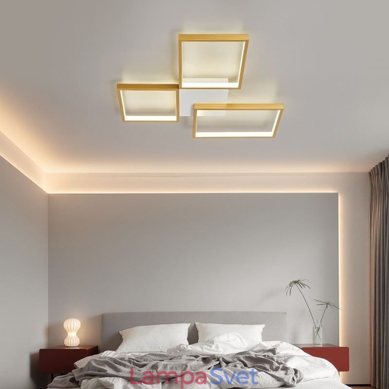 Zapustené stropné svietidlo Minimalist 3 štvorcové plynule stmievateľné s diaľkovým ovládaním 60W