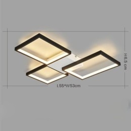 Zapustené stropné svietidlo Minimalist 3 štvorcové plynule stmievateľné s diaľkovým ovládaním 60W