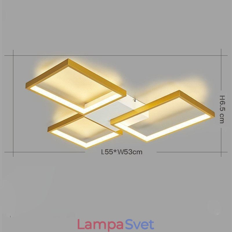 Zapustené stropné svietidlo Minimalist 3 štvorcové plynule stmievateľné s diaľkovým ovládaním 60W
