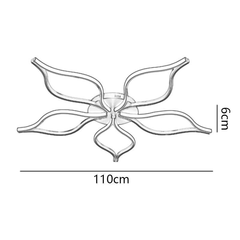Zapustené minimalistické stropné svietidlo s piatimi listami