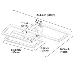 Zapustené akrylové geometrické obdĺžnikové stropné svietidlo