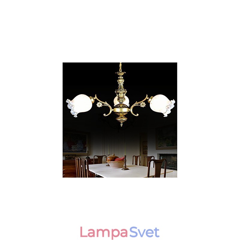 Bronzový luster Three Lights European Retro Classic