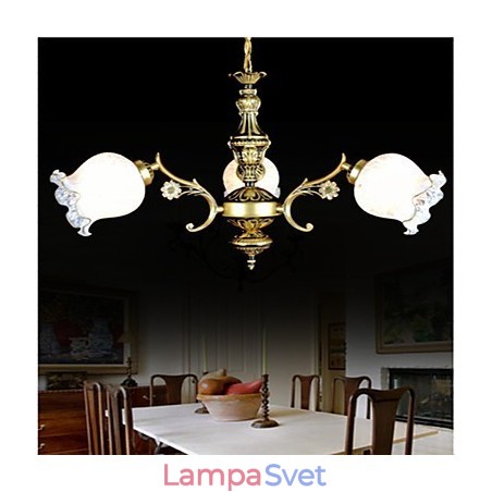 Bronzový luster Three Lights European Retro Classic Bronzový luster Three Lights European Retro Classic