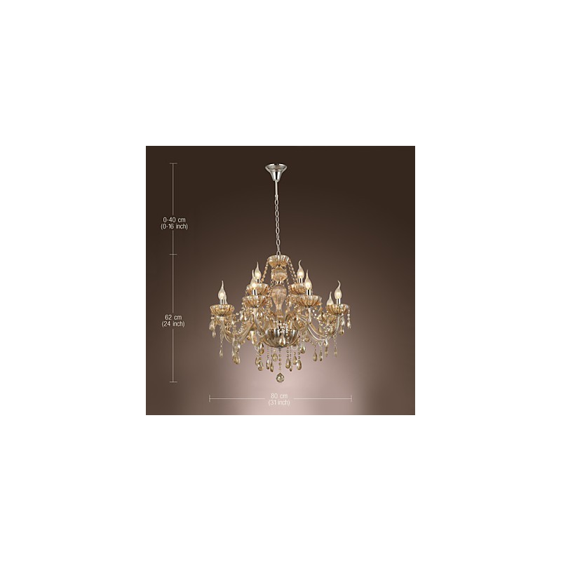 Luster Crystal Luxury Modern 2 Tiers Living 12 Lights