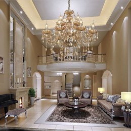 Luster Crystal Luxury Modern 2 Tiers Living 12 Lights