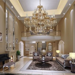 Luster Crystal Luxury Modern 2 Tiers Living 12 Lights