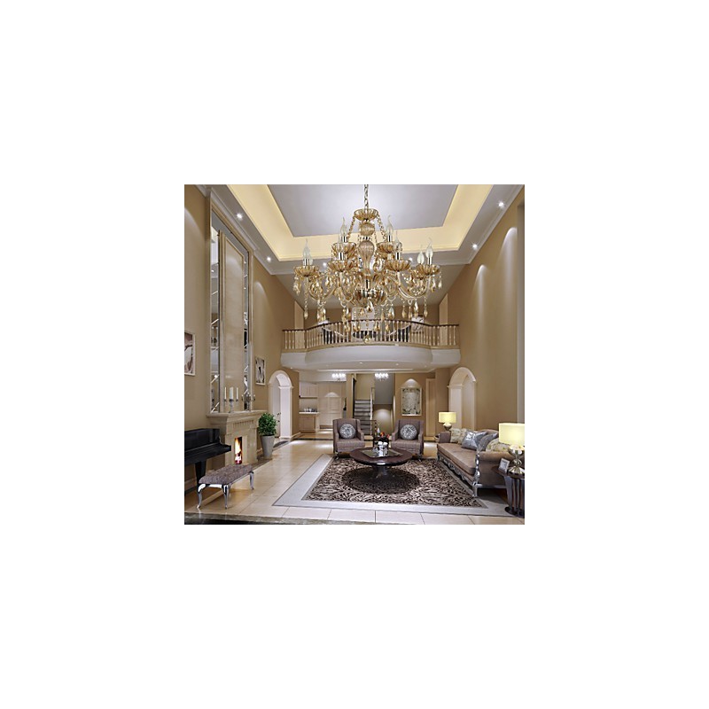 Luster Crystal Luxury Modern 2 Tiers Living 12 Lights