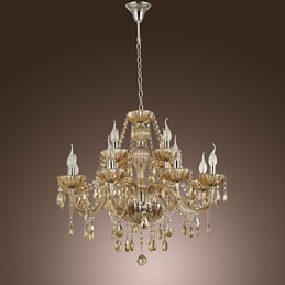Luster Crystal Luxury Modern 2 Tiers Living 12 Lights