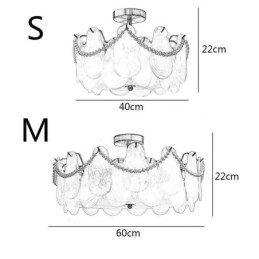 Európske železné stropné svietidlo Elegantné sklenené stropné svietidlo