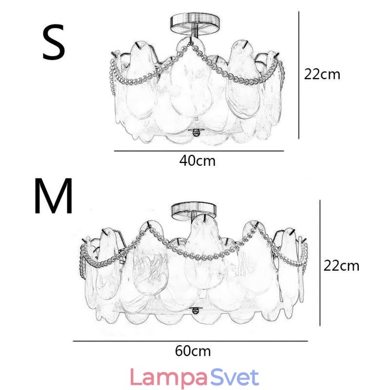 Európske železné stropné svietidlo Elegantné sklenené stropné svietidlo
