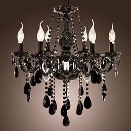 Luster Black Crystal Modern 6 svetiel