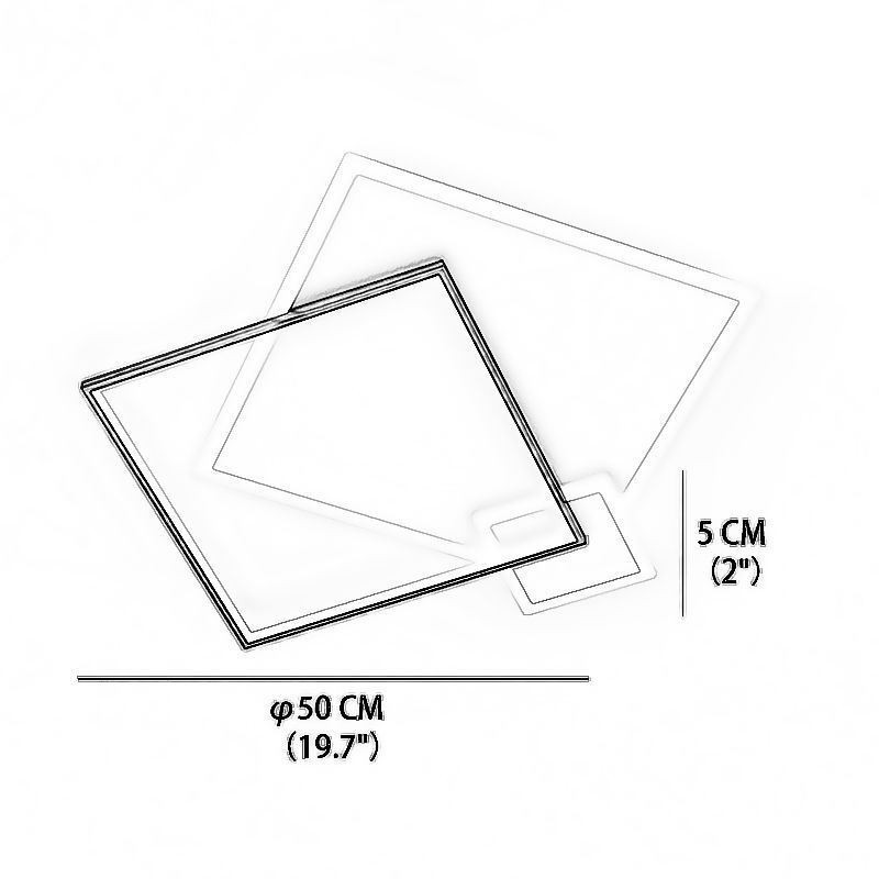 Moderné stropné svietidlo Geometrické štvorcové stropné svietidlo
