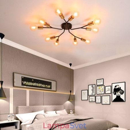 Moderné stropné svietidlo čierny vintage luster Moderné stropné svietidlo čierny vintage luster