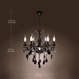 Luster Black Crystal Modern 6 svetiel