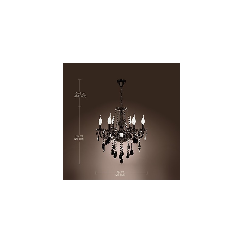 Luster Black Crystal Modern 6 svetiel