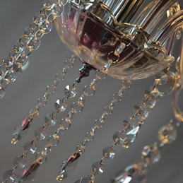 Moderný luxusný 6 svetielkový luster v krištáľovej dekorácii