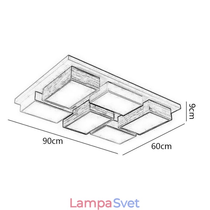 Moderné akrylové stropné svietidlo s geometrickým tvarom dreva