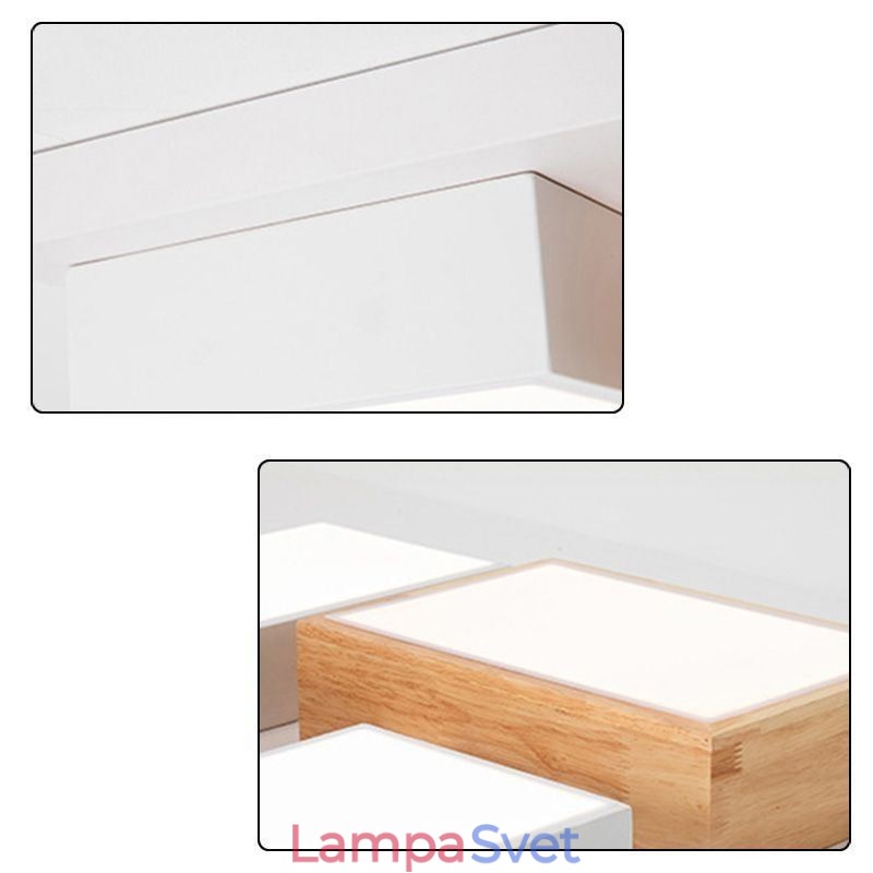 Moderné akrylové stropné svietidlo s geometrickým tvarom dreva