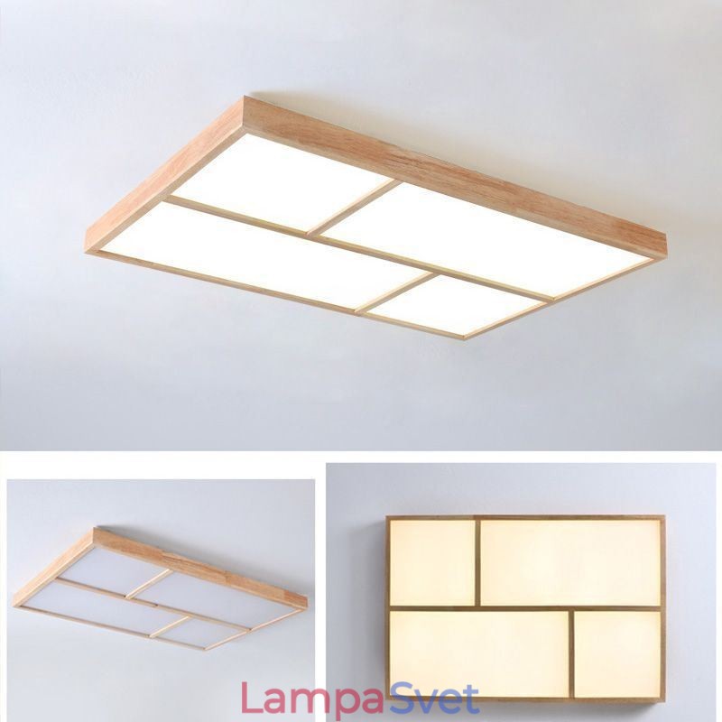 Moderné stropné svietidlo Minimalistické zapustené stropné svietidlo v štýle dreva