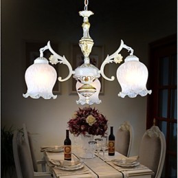 Luster Three Lights White European Retro Classic