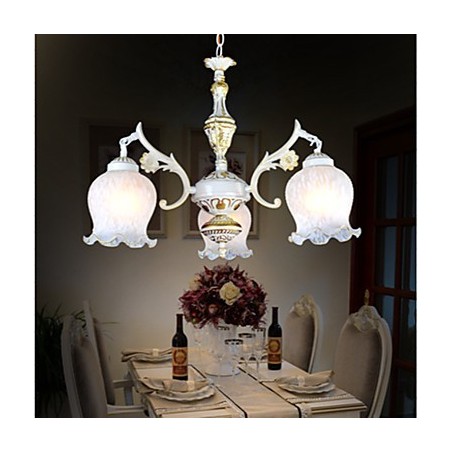 Luster Three Lights White European Retro Classic Luster Three Lights White European Retro Classic