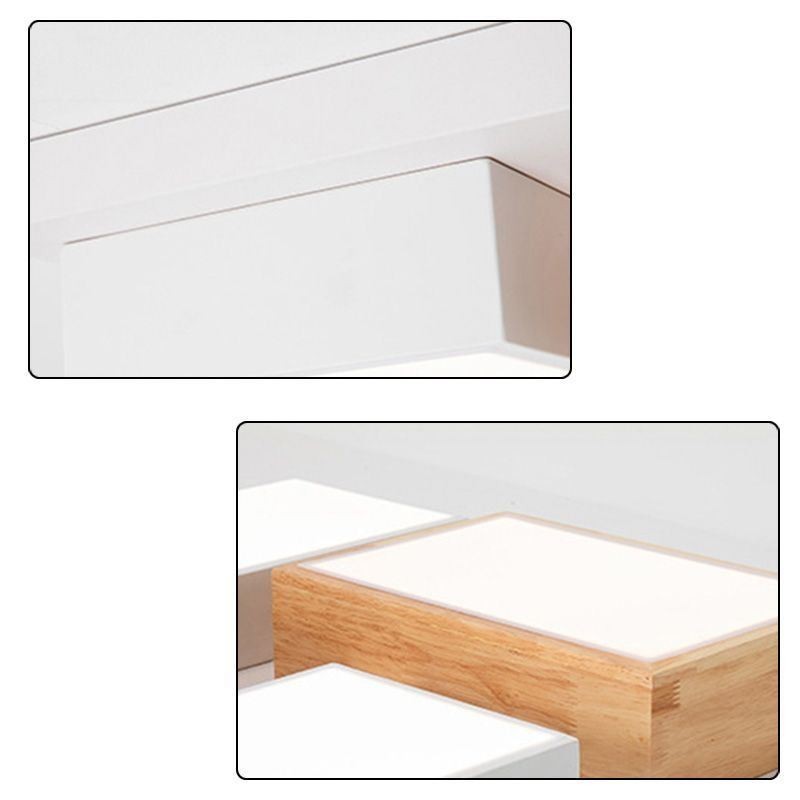 Moderné stropné svietidlo Geometrické drevené stropné svietidlo