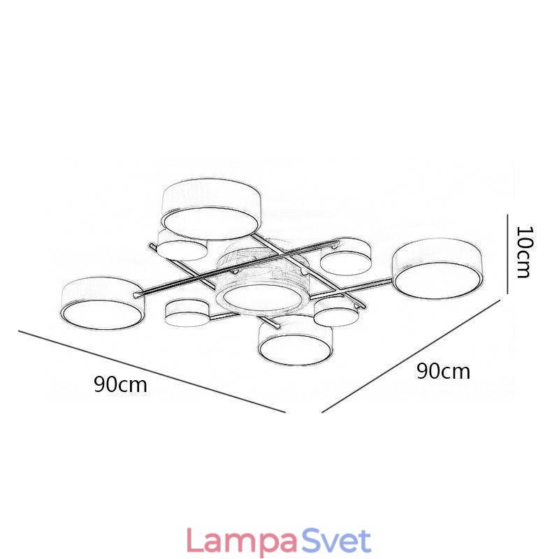 Moderná štvoruholníková stropná lampa na zváranie stropných svietidiel