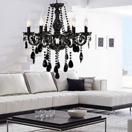 Luster Black Crystal Modern 6 svetiel